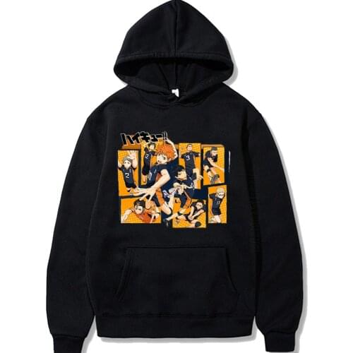 Anime Haikyuu Unisex Hoodies Volleyball Printing Pullover Mens Hoody Sweatshirt Daily Casual Women Streetwear Oversized Hoodies