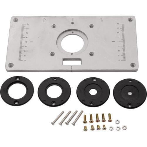 1Set Wood Router Table Insert Plate with 4pcs Router Insert Rings Table Insert Plate For Woodworking DIY High Quality