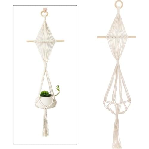 Macrame Plant Hanger Cotton Rope Holder 105cm Long Home Wall Decorative Tree
