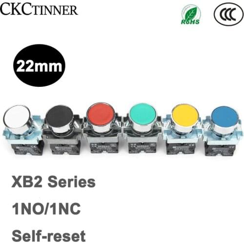 1pcs XB2 Push Button switch Self reset Emergency Stop 22mm Start Inching Power On XB2-BA31 XB2-BA42 10A/600V Switch Contacts