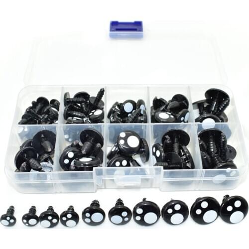 100pcs/box 8-16mm Doll Eyes Cartoon Safety Eyes for Handmade Amigurumi Eyes Doll For Bear Craft Stuffed Toys Doll Accessories