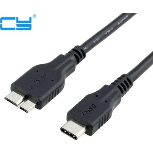 3ft USB3.1-tipo c masculino para USB 3.0 Micro B cabo de dados para Ma Book MicroB masculino telefone Movel do