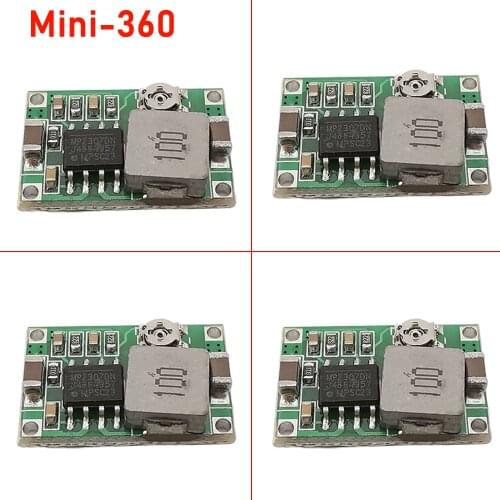 4Pcs Mini RC Airplane Module Mini 360 DC Buck Converter Step Down Power Supply Module 4.75-23V to 1-17V 340KHz Mini-360 Modules