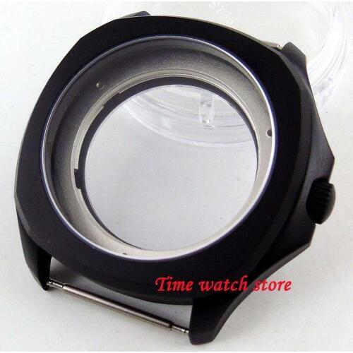 40mm PVD black watch Case sapphire glass 316L stainless steel fit ETA 2836 Miyota 8215 Mingzhu 2813 movement