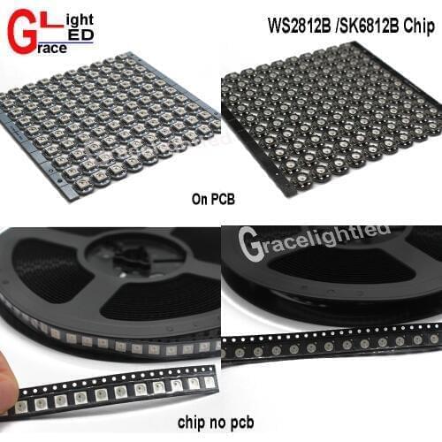 50pcs /lot WS2812B LED Chip 10~1000pcs 5050 RGB SMD Black/White version WS2812 Individually Addressable Digital 5V chip / on pcb