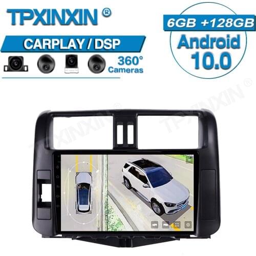 6+128G For Toyota Prado 2010-2013 Android 360 HD Auto Surround View Camera Car Multimedia Player Stereo Radio GPS Navigtion DSP