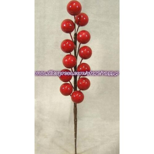 Promotion !!!144 X Artificial Berry Pick Branches in Red for Holiday Decorating Decorative Flowers And Wreaths