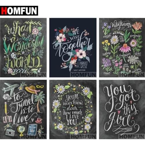 HOMFUN Full Square/Round Drill 5D DIY Diamond Painting "Blackboard text" 3D Embroidery Cross Stitch 5D Decor Gift A06836