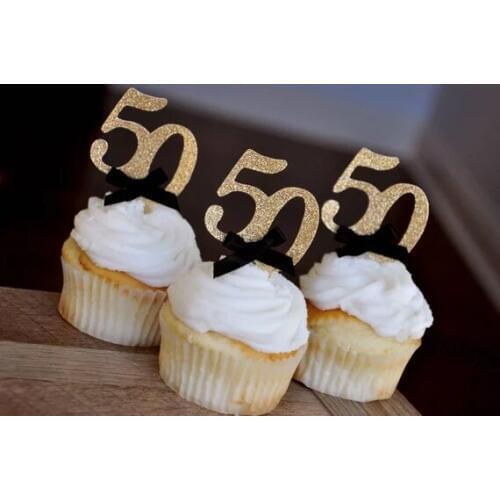 Personalize numbers Glitter 50th Birthday cake toppers,50 year birthday party decor, 50 anniversary table decor, Glitter Decor