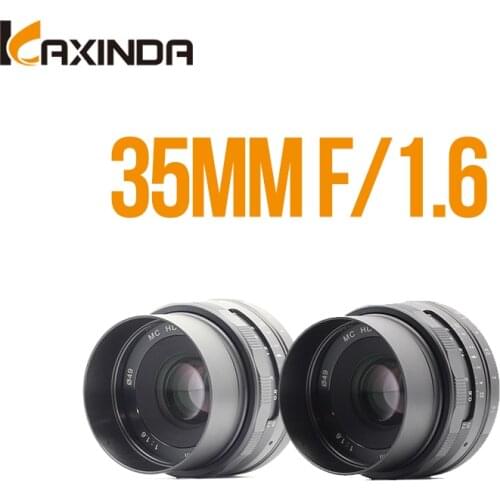 Kaxinda 35mm F1.6 Manual Micro Single Fixed Focal Lens for Sony E Mount Fuji Mouth Canon M43 Olympus COMES WITH Lens Hood