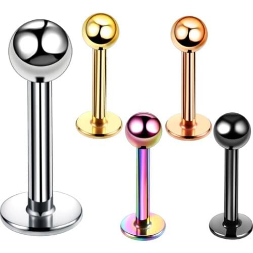 1PC G23 Titanium Labret Piercing for Lip Stud Rings Fashion Curved Barbell Rod Lip Monroe Piercing Body Jewelry for Women Teens