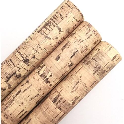LEOsyntheticoDIY Cork Printed Synthetic Faux Leather Fabric Sheets Knited Backing Smooth Surface For DIY Bows 21X29CM R188A