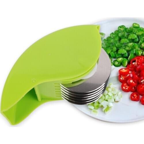 Stainless Steel Blade Herb Rolling Mincer Manual Vegetable Scallion Cutter Durable Slicer Kitchen Meat Chopper Kitchen Gadget