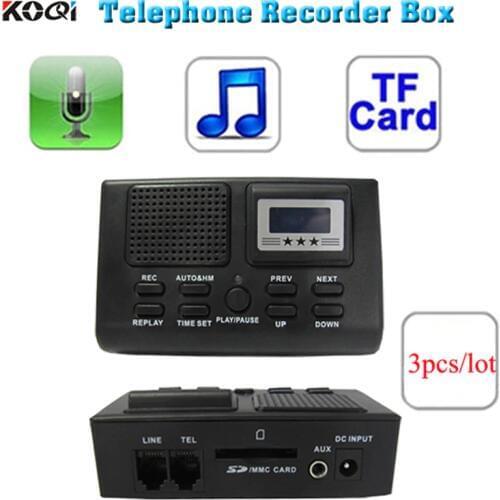 Mini Digital Telephone Voice Recorder Automatically record conversations LCD displays for all call information Support SD Card