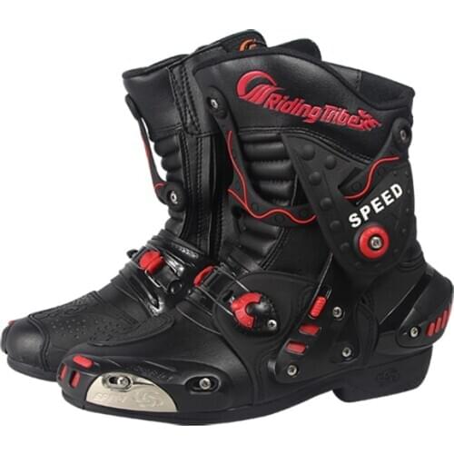 Men waterproof Microfiber leather motorcycle boots professional Racing Motocross Boot Motorbike shoes A010