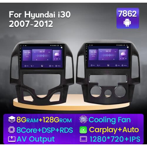 NaviFly Android 10.0 Car Multimedia Player For Hyundai i30 1 FD 2007 - 2012 Octa Core 6GB+128GB QLED 1280*720 Carplay Radio DSP