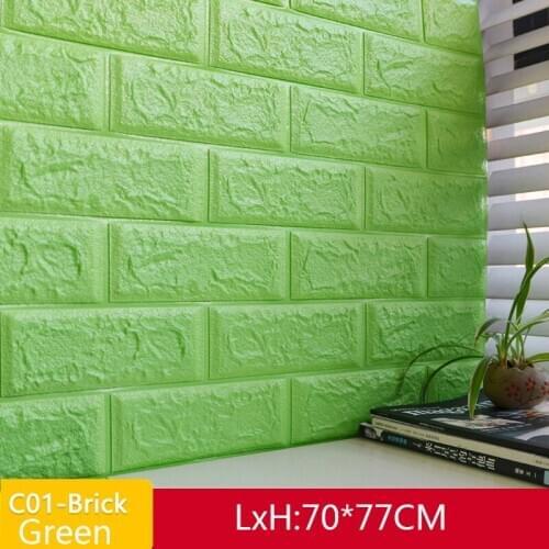New DIY 3D Brick PE Foam Wallpaper Panels Room Decal Stone Decoration Embossed Living Room Kids Safty Bedroom Home Decor 77*70cm