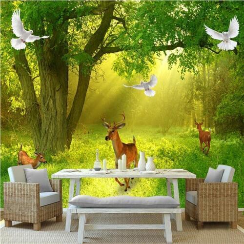 Boys and Girls Wallpaper for Kids Room Custom Cartoon Deer Animal Wallpaper Environment Friendly Study 3d Wall Mural Wallpaper