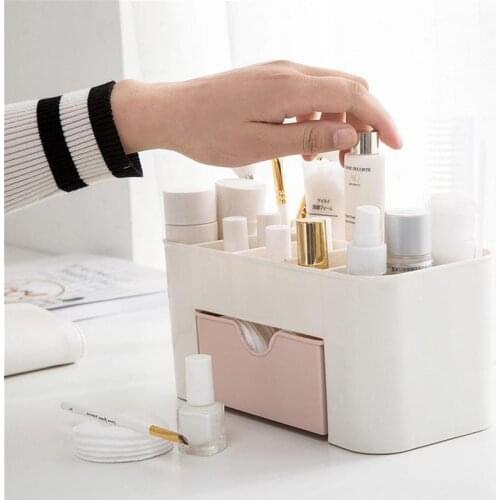 Plastic Makeup Organizers Storage Box Cosmetic Drawers Jewelry Display Box Case Desktop Make Up Container Boxes Organizer