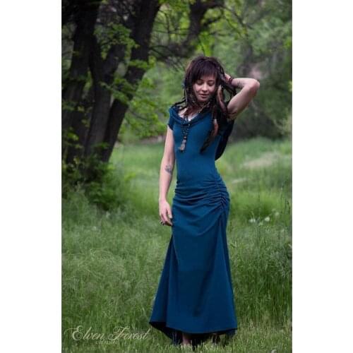 New Short Sleeve Hood Dress American Style Retro Back Hollow Long Skirt Clothing Cosplay Princess Party Victorian Fancy Dress