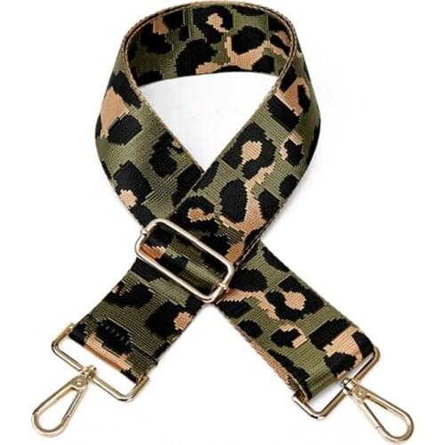 D0LF Leopard Print Adjustable Handbag Shoulder Strap DIY Replacement with Metal Swivel Hooks Lady Bag Accessories