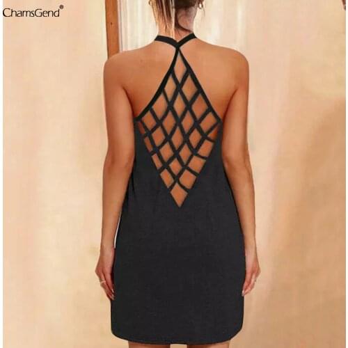 Sexy Womens Dress Halter Sleeveless Night Club Wear Print Mini Dresses 2021 Summer Vestidos Women Clothing Femme Robe