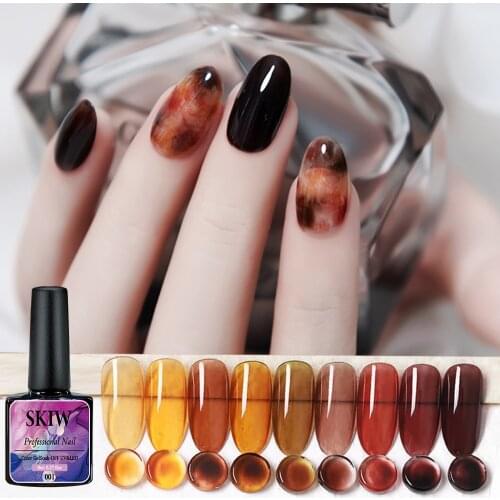 SKIW New Leopard Amber Nail Polish Gel Uv Art Design Set Semi Permanent Sculpting Nail Varnish Color Gel Manicure Primer Nails