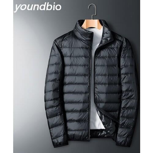 Super Light Mens Down Jacket 90% White Duck Down Men Coat Windproof Waterproof Parkas Coats Stand Collar Down Jacket Men