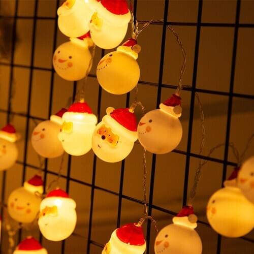 Led Santa Claus String Lights Christmas Snowman Pendant Lights Room Christmas Decoration Lights Holiday Lights Flashing Lights