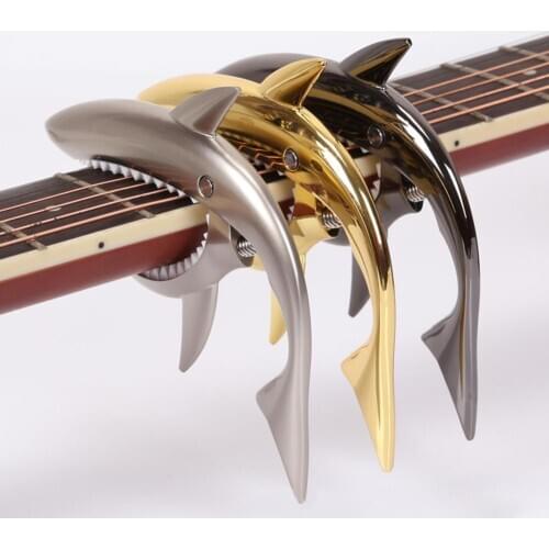 Universal Shark Capo Guitar Accessories Quick Change Clamp Key Aluminium Alloy Metal Acoustic Classic Guitar Capo Guitar Parts