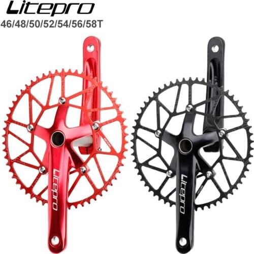Litepro folding bike road bike modified single disc BCD130mm BB bottom bracket46/48/50/52/54/56/58T BMX bicycle crank sprocket