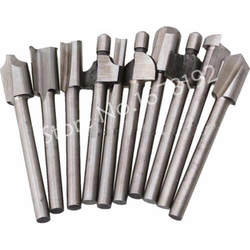 10pcs 3mm 1/8" Drill Bit Set Hole Saw Wood Cutter Boring Woodworking Bits HSS Wooden Trimming Knife Woodworker Knife-edge Drills
