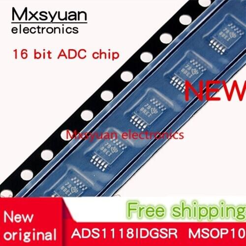 5pcs~50pcs/LOT ADS1118IDGSR BBEI ADS1118IDGST ADS1118 MSOP10 VSSOP10 New original 16 bit ADC chip
