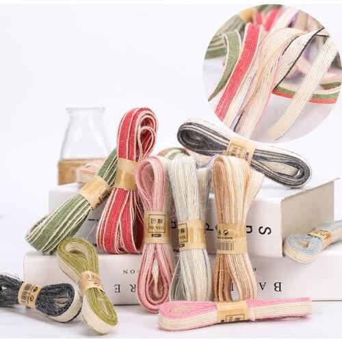 2pcs 3/5m Burlap Ribbon Roll Jute Red Fish Silk Hemp Rope for DIY Craft Project Gift Wrap Wedding Christmas Tree Decoration
