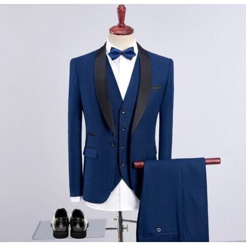 2020 Elegant Luxury Man Suit Groom Wedding Dresses Latest Coat Pant Designs Blazer Male Classic 3 Piece Mens Suit Plus Size 4XL