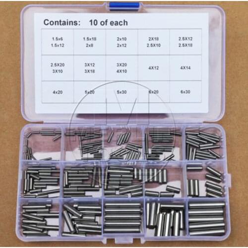 230Pcs 304 Stainless Steel 1.5 2 2.5 3 4 5 6mm Dowel Pin Rod Kit