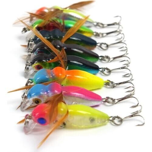 8 pcs/set Fishing lures 4.5cm 3.4g Grasshopper Insect Bionic Hard Lure Artificial Bait for Bass Blackfish Grass Carp Catfish