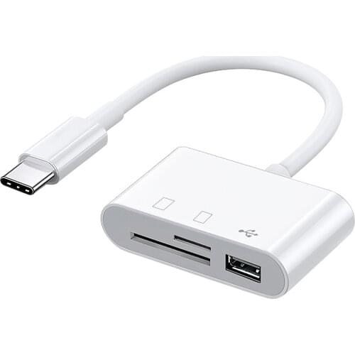 OTG HUB Adapter 3 In 1 Portable Type C Security Digital Card TF Card Card Reader OTG Adapter For Mobile Phones Tablets Laptops