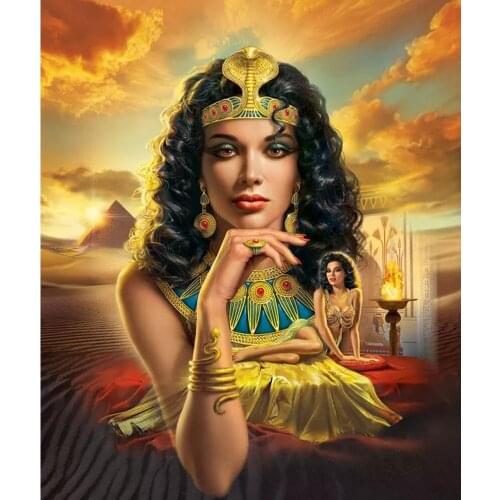 5D DIY Diamond Painting Cleopatra Full Round Diamond Embroidery Cross Stitch Portrait Mosaic Embroidery Kit Home Decoration Gift