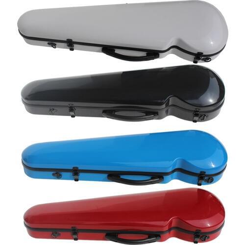 For 4/4 violin,the Red\Blue\Black\White violin case is quality luxury Never Discoloration. the violin box is very beautiful