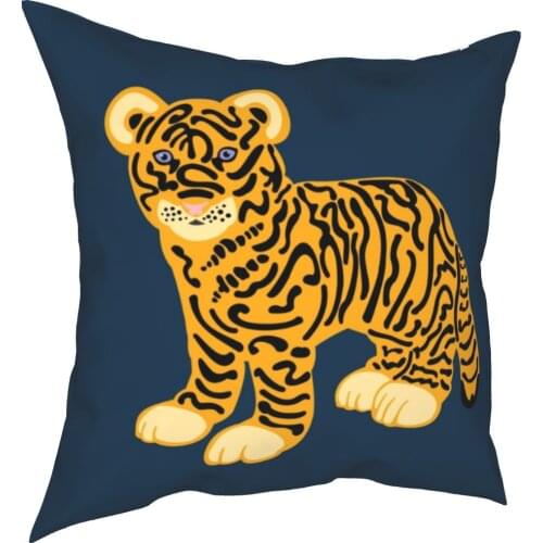 Tiger Cub Pillowcase Printing Polyester Cushion Cover Decorative Throw Pillow Case Cover Home Square 40*40cm