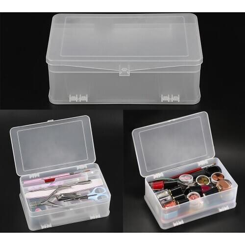 Double-Layer Storage Box for Nail Art Pens Nail Brush Container Manicure Nail Tools Storage Box manicurist Nails Pedicure Case