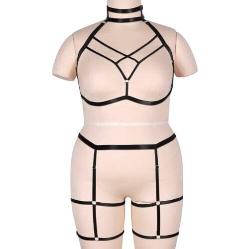 Exotic Accessories Full Body Harness Punk Goth Festival Rave Harajuku Bondage Cage Bra Bralette Fetish Corset Plus Size Women