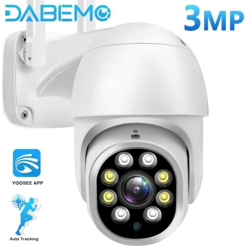 Outdoor 3MP PTZ Wifi IP Camera Yoosee 4X Digital Zoom Mini Security Camera AI Human Detect Auto Tracking Surveillance Camera P2P