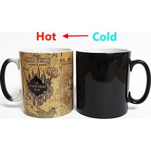 350ml Magic Rune Marauders Map Mischief Mangaed Temperature Sensitive Coffee Mug Color Change Mug Creative Tea Milk Ceramic Cups