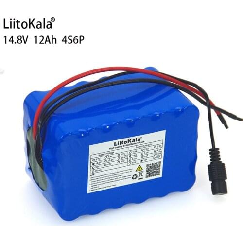 Liitokala 14.8V 12Ah 4S6P 18650 li-iom battery pack for night fishing Lamp heater miners amplifier batteries with BMS