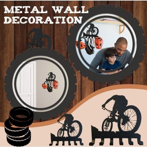 Mountain Bike Gear Rack- Metal Wall Decor Mountain Biking Wall Art Bicycle Art Key Decorative Hooks 19x20cm Dropshipping