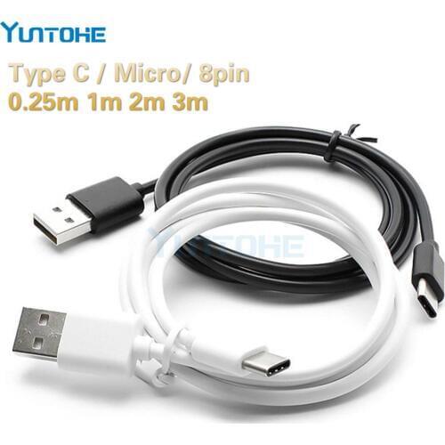 Mobile Phone Cable For iPhone 2A Charging Data Micro USB Type C Cable For Samsung Xiaomi Data Sync Charger USB cable 300pcs