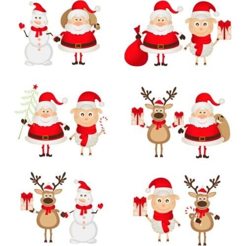 Cartoon Pattern Heat Transfer Christmas Costumes T-shirt Accessories DIY Decoration Thermal Transfer Stickers