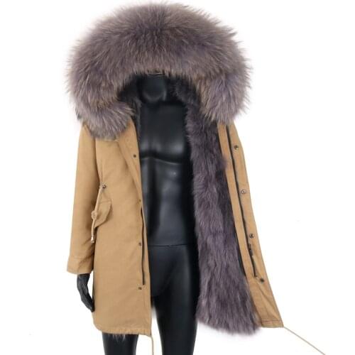 2021 Men Real Fur Coat Natural Real Raccoon Collar Hood Natural Fur Liner 7XL Long Male Parka Winter Jacket Streetwear Outerwear
